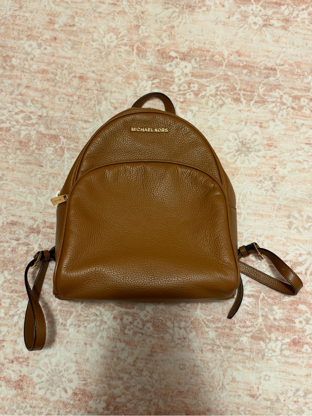 Michael Kors Cognac Pebbled Leather Backpack